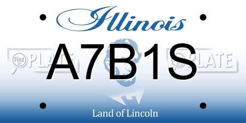 A7B1S Illinois License Plate