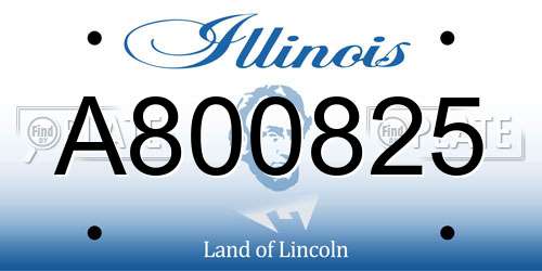 A800825 Illinois License Plate