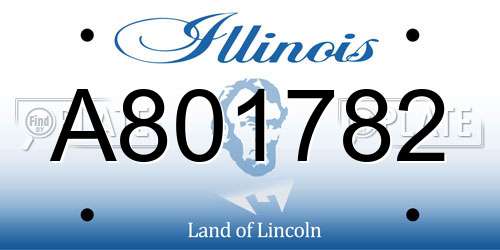 A801782 Illinois License Plate