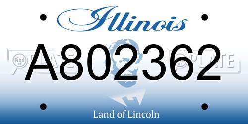 A802362 Illinois License Plate