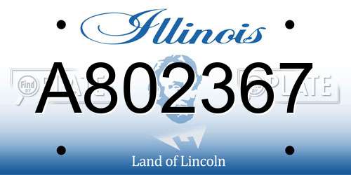 A802367 Illinois License Plate