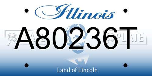 A80236T Illinois License Plate