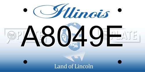 A8049E Illinois License Plate