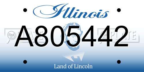 A805442 Illinois License Plate