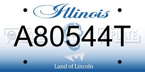 A80544T Illinois License Plate
