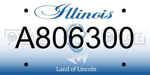 A806300 Illinois License Plate