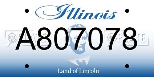 A807078 Illinois License Plate