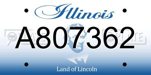 A807362 Illinois License Plate