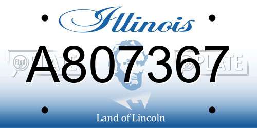 A807367 Illinois License Plate