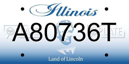 A80736T Illinois License Plate