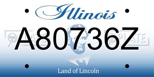 A80736Z Illinois License Plate