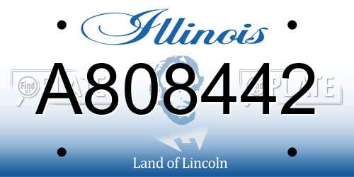 A808442 Illinois License Plate