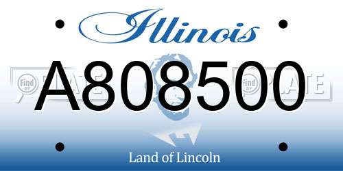 A808500 Illinois License Plate