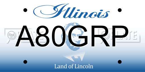 A80GRP Illinois License Plate