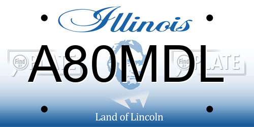 A80MDL Illinois License Plate