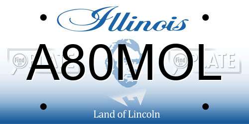 A80MOL Illinois License Plate