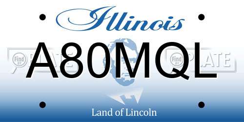 A80MQL Illinois License Plate