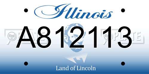 A812113 Illinois License Plate