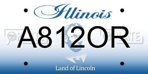 A812OR Illinois License Plate