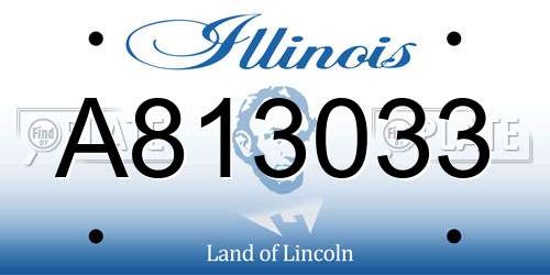 A813033 Illinois License Plate