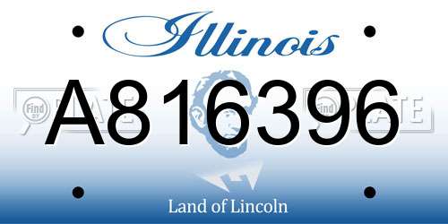 A816396 Illinois License Plate