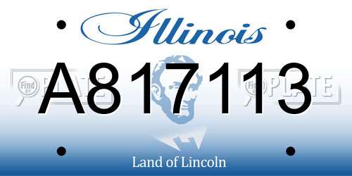 A817113 Illinois License Plate
