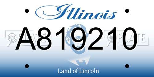 A819210 Illinois License Plate