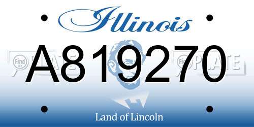 A819270 Illinois License Plate