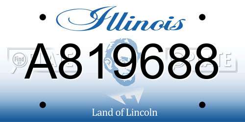A819688 Illinois License Plate