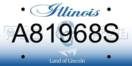 A81968S Illinois License Plate