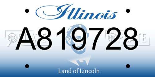 A819728 Illinois License Plate