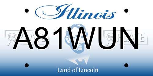 A81WUN Illinois License Plate
