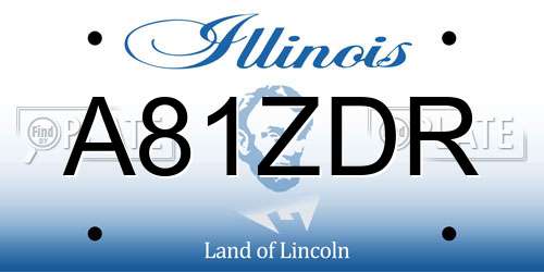 A81ZDR Illinois License Plate