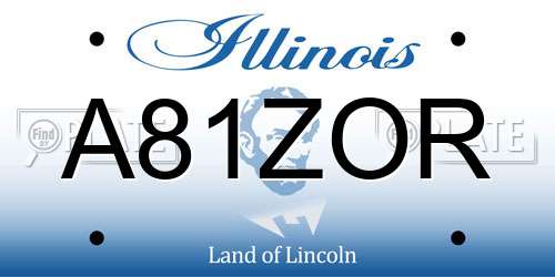 A81ZOR Illinois License Plate