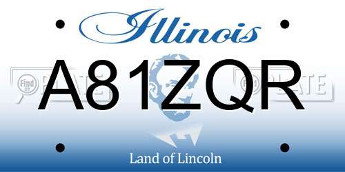 A81ZQR Illinois License Plate