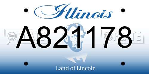 A821178 Illinois License Plate