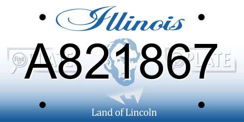 A821867 Illinois License Plate