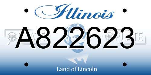 A822623 Illinois License Plate