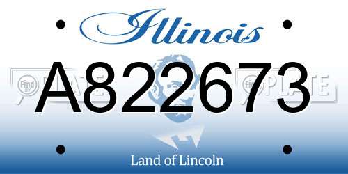A822673 Illinois License Plate