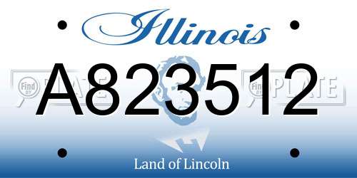 A823512 Illinois License Plate