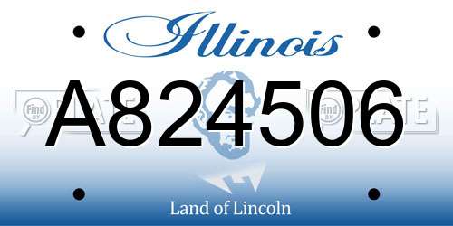 A824506 Illinois License Plate