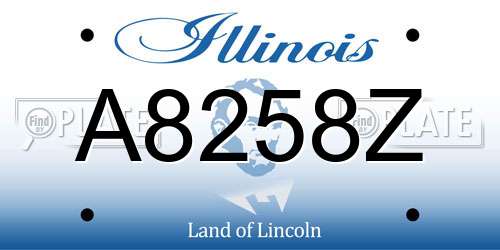A8258Z Illinois License Plate