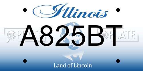 A825BT Illinois License Plate