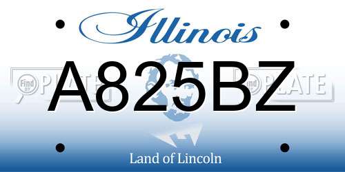 A825BZ Illinois License Plate