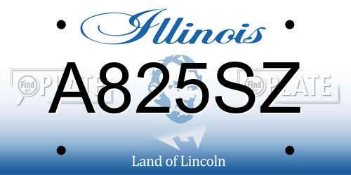 A825SZ Illinois License Plate