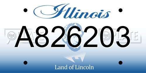 A826203 Illinois License Plate