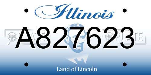 A827623 Illinois License Plate