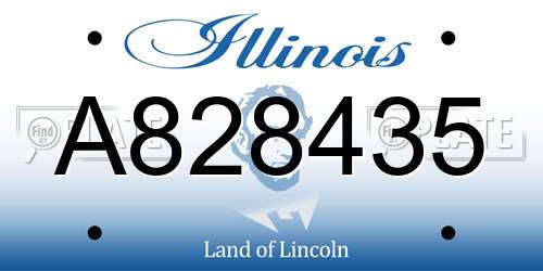 A828435 Illinois License Plate