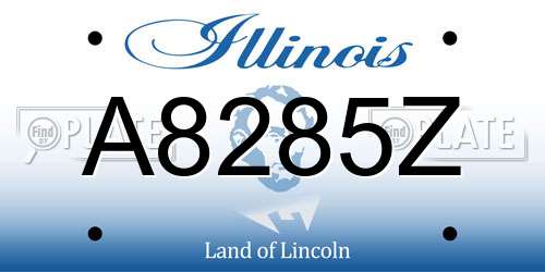 A8285Z Illinois License Plate