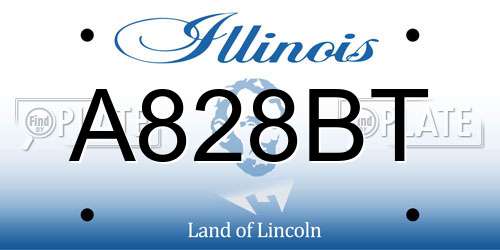 A828BT Illinois License Plate